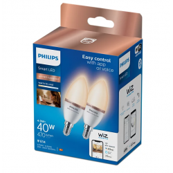 2-PACK Inteligentnych żarówek LED 4,9W C37 E14 sterowana...