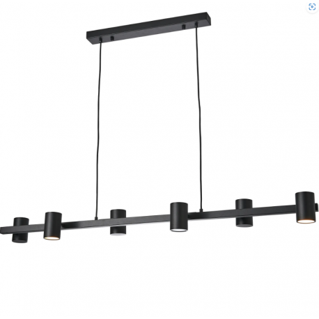 Lampa Wisząca Noe Long 6xGU10 Czarna PL0111-BK YASKR