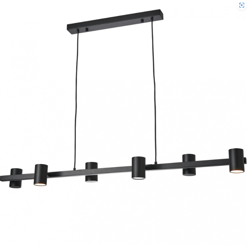 Lampa Wisząca Noe Long 6xGU10 Czarna PL0111-BK YASKR