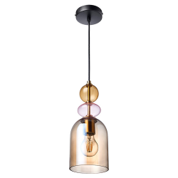 Lampa wisząca Tropea 1xE27 bursztynowa, średnia...