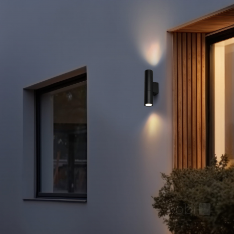 Lampa ogrodowa kinkiet elewacyjny góra dół QUERK 3 CZARNA IP54 KTLQK03CZ KOBI