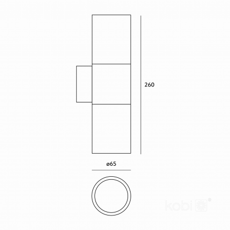 Lampa ogrodowa kinkiet elewacyjny góra dół QUERK 3 CZARNA IP54 KTLQK03CZ KOBI