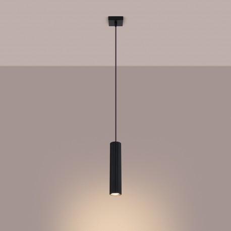 SL.1573 Lampa wisząca KARBON 1 czarny SOLLUX