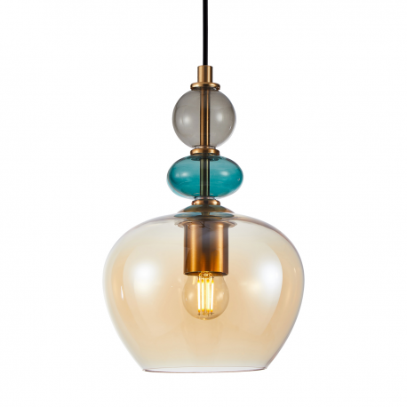 Busco PND-30263-1A-BRO-AMB DEKORACYJNA LAMPA WISZĄCA ITALUX SZKŁO