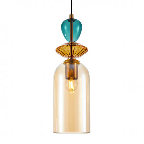 Busco PND-30263-1C-BRO-AMB DEKORACYJNA LAMPA WISZĄCA ITALUX SZKŁO