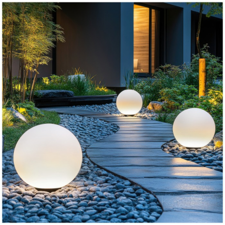 Lampa ogrodowa Solar LED GARDEN BALL 30cm 3000K+RGB Kobi Design