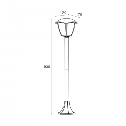 Słupek oświetleniowy LANTERN 17040-PS ogrodowy ZUMA LINE