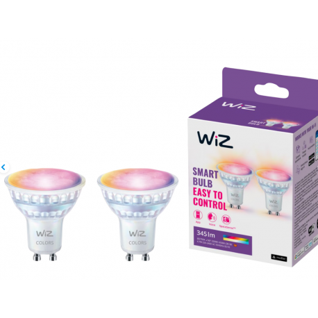 8720169076723 2x Żarówka LED GU10 PAR16 4,7W 50W 2200-6500K  RGB SMART WiFi/Bluetooth WiZ PHILIPS