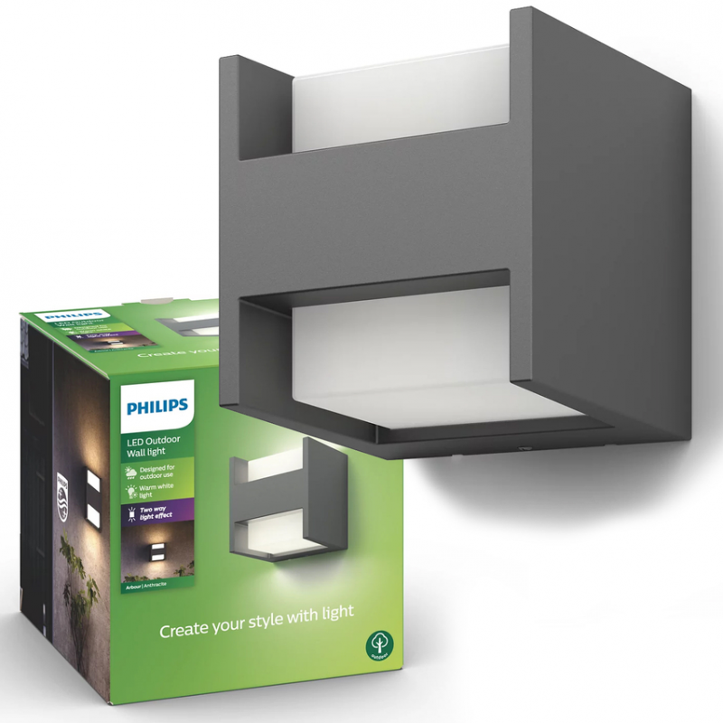ARBOUR 16459/93/16 KINKIET OGRODOWY LED ledy antracyt PHILIPS lampa ogrodowa zewnętrzna