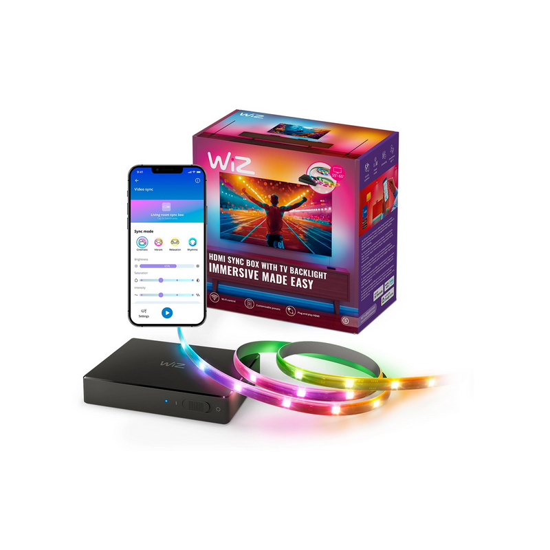 8720169078604 Inteligentna Taśma LED RGBIC do Monitora Telewizora TV 55"-65" z HDMI Sync Box Wi-Fi WiZ