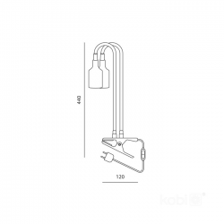Lampka biurkowa PLANTY CLIP B DUO 2xE27 czarna Kobi Design  5907178003206