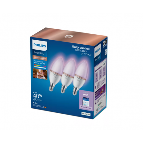 8720169210318  Świeczka 40 W C37 E14 x3 Oświetlenie Smart LED WIZ PHILIPS