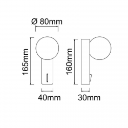 OR85556 Boletta Parette Nero IP44  KINKIET Open Design Highlights