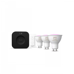 8720169374546 Zestaw startowy: 3 żarówki GU10 + regulator przyciemniania + Bridge Pro HUE PHILIPS