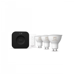 8720169374546 Zestaw startowy: 3 żarówki GU10 + regulator przyciemniania + Bridge Pro HUE PHILIPS