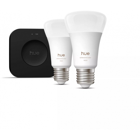 8721103107619 Zestaw startowy: 2 kolorowe inteligentne żarówki E27 + Bridge Pro HUE PHILIPS