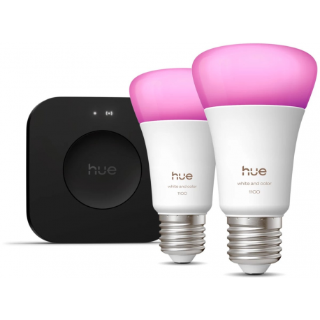 8721103107619 Zestaw startowy: 2 kolorowe inteligentne żarówki E27 + Bridge Pro HUE PHILIPS
