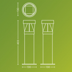 8720169386891 Lampa o kształcie słupka i oświetlenie przy ścieżkach Avery 1,8 W PHILIPS