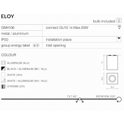 ELOY 1 GM4106 LAMPA NATYNKOWA AZZARDO ALUMINIUM