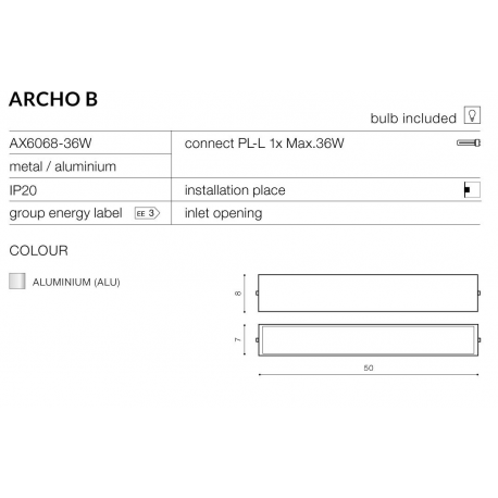 ARCHO B KINKIET AZZARDO AX6068-36W