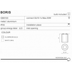BORIS LAMPA NATYNKOWA GM4108 ALU AZZARDO AZ1053