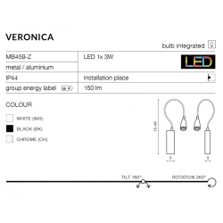 VERONICA CHROM MB459-Z-CH KINKIET LED AZZARDO