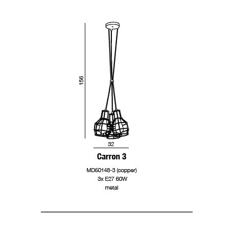 CARRON 3 LAMPA WISZĄCA MD50148-3 AZZARDO