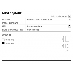 MINI SQUARE LAMPA NATYNKOWA GM4209 BIAŁA AZZARDO