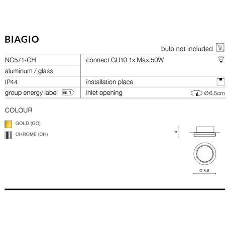 BIAGIO OCZKO WPUSZCZANE NC571-GO ZŁOTE AZZARDO