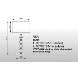 LAMPA STOŁOWA REA BIAŁA RLT93136-1W ZUMA LINE