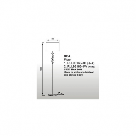 LAMPA PODŁOGOWA REA RLL93163-1W BIAŁA ZUMA LINE