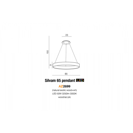 SILVAM 65 PENDANT AZ2699 LAMPA WISZĄCA LED AZZARDO