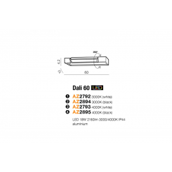 DALI 60 4000K WHITE AZ2793 KINKIET LEDOWY IP44 AZZARDO