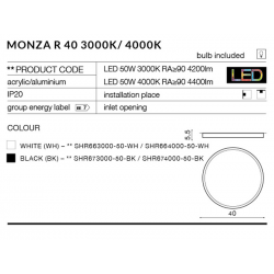 MONZA R 40 WH 3000K AZ2265 PLAFON NATYNKOWY AZZARDO LED