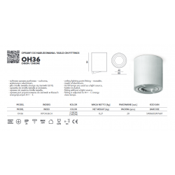 LAMPA NATYNKOWA TUBA RUCHOMA OH36 KPOH36CH KOBI