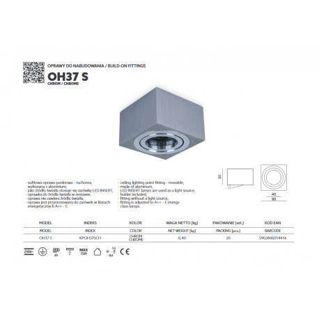 LAMPA NATYNKOWA TUBA RUCHOMA OH37S KPOH37SCH KOBI