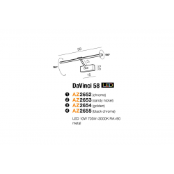 DAVINCI 58 CHROME KINKIET LED NAD LUSTRO AZZARDO AZ2652