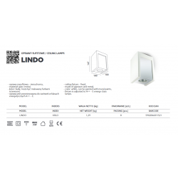 LAMPA NATYNKOWA Oprawa sufitowa LINDO KRLO KOBI GIPS