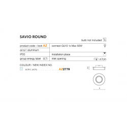 SAVIO ROUND AZ2779 LAMPA OCZKO WPUSZCZANE AKRYL AZZARDO