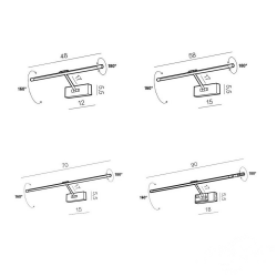 DAVINCI 90 MATT BLACK KINKIET LED AZZARDO AZ4264