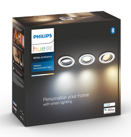 Philips Hue White ambiance Reflektor wpuszczany Milliskin 3x5 W (biały)