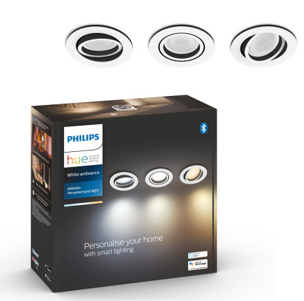 Philips Hue White ambiance Reflektor wpuszczany Milliskin 3x5 W (biały)